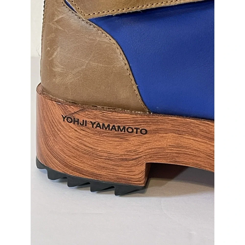 Y3 Mountain Climbers Boots Womens 9 Blue Wood Strappy Avant Garde Sneakers Shoes